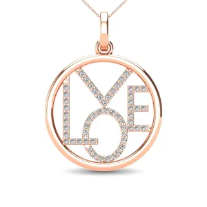 Diamond 1/10 Ct.Tw. LOVE Pendant in 10K Rose Gold