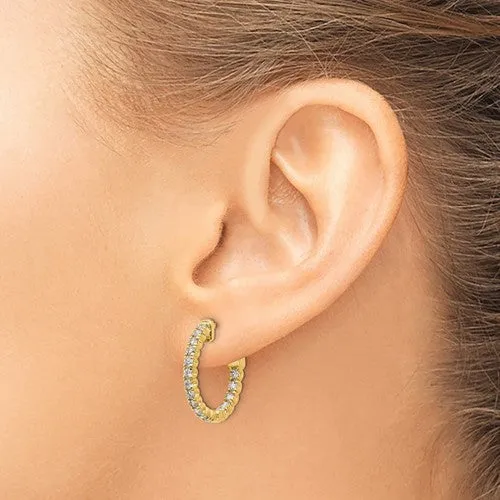 Diamond In and Out Huggie Hoops