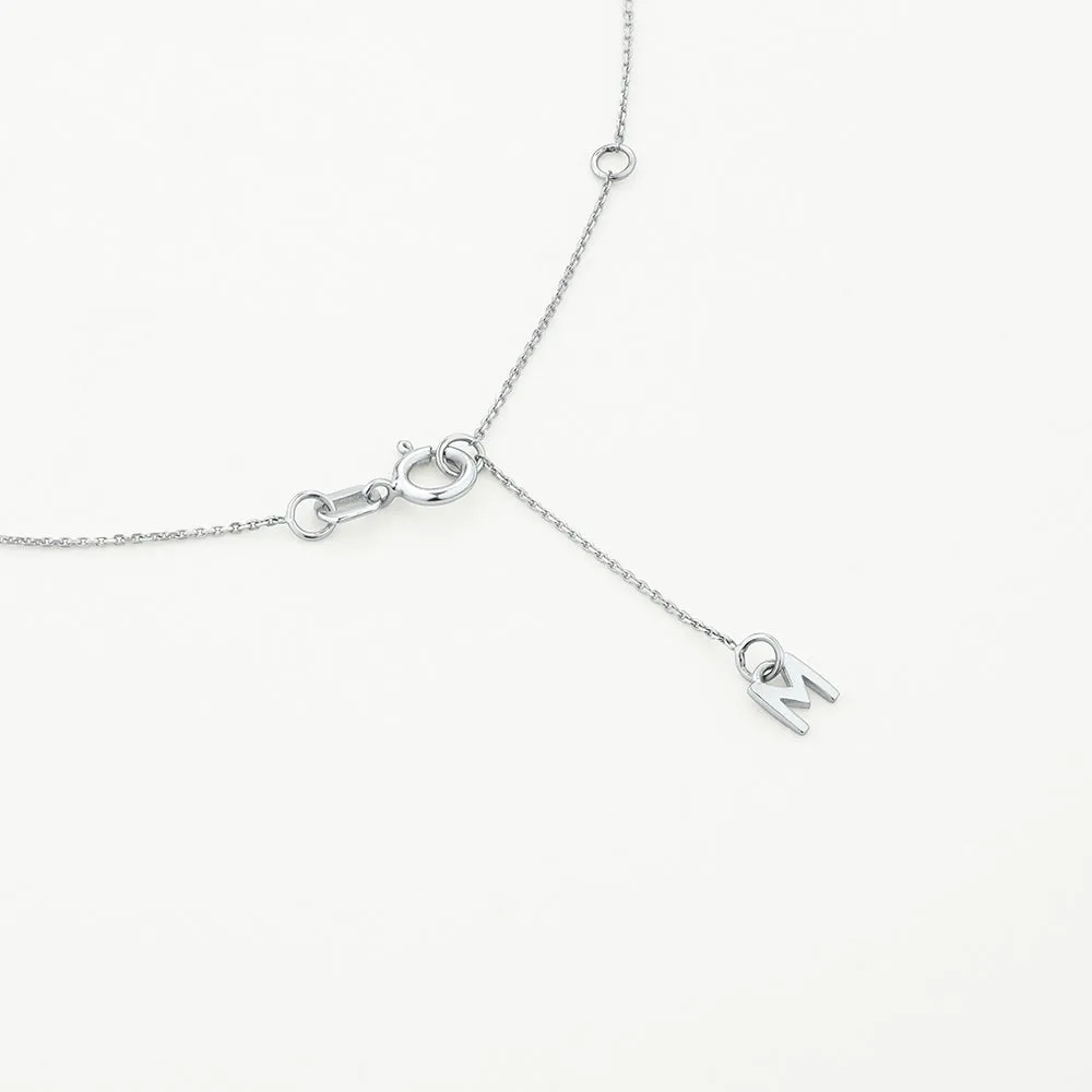 Diamond Mini Disc Necklace in Silver