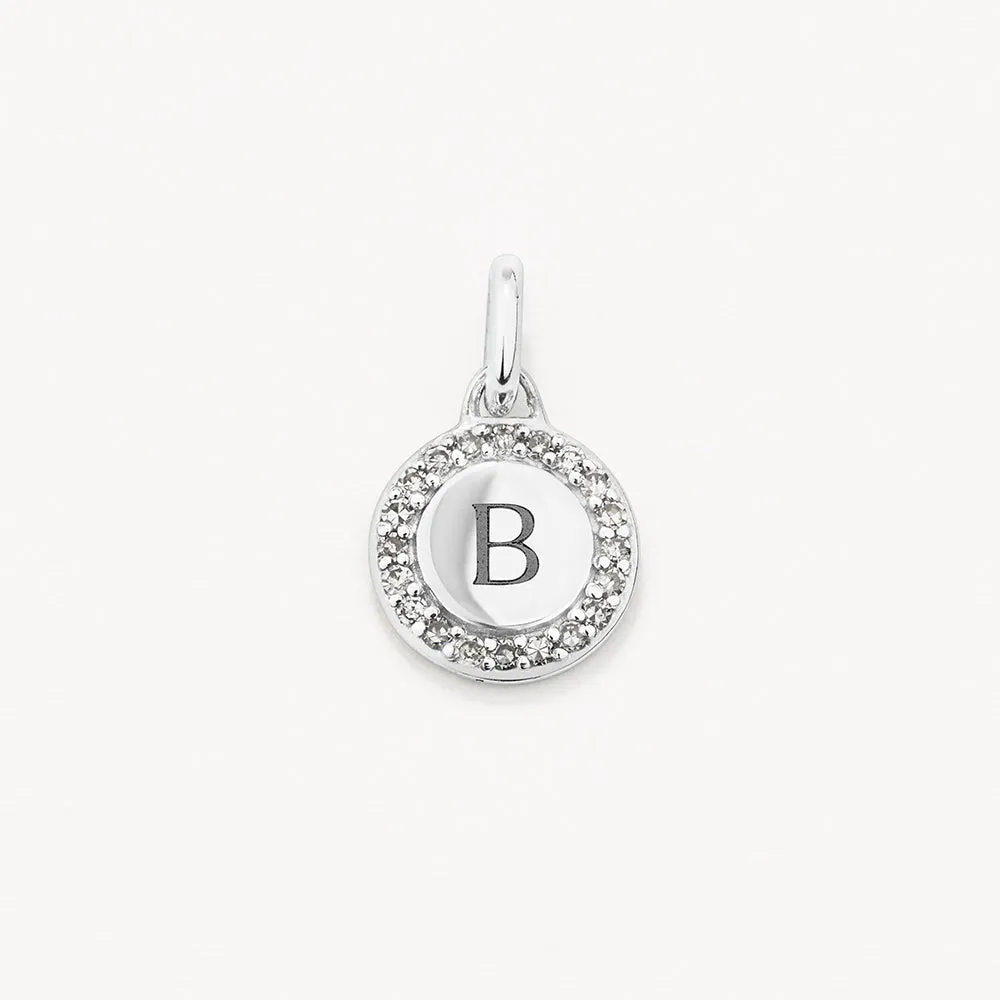 Diamond Mini Disc Necklace in Silver