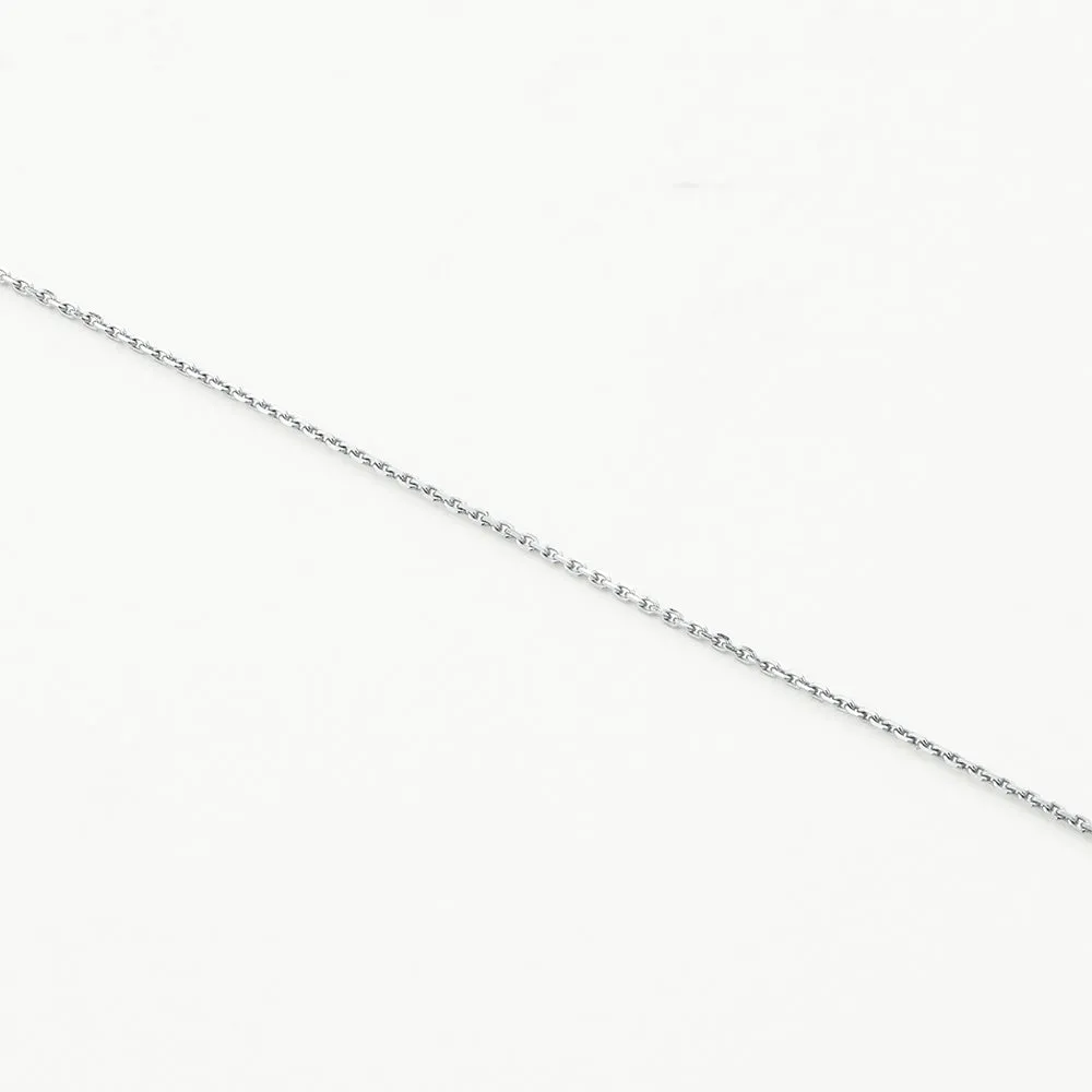 Diamond Mini Disc Necklace in Silver