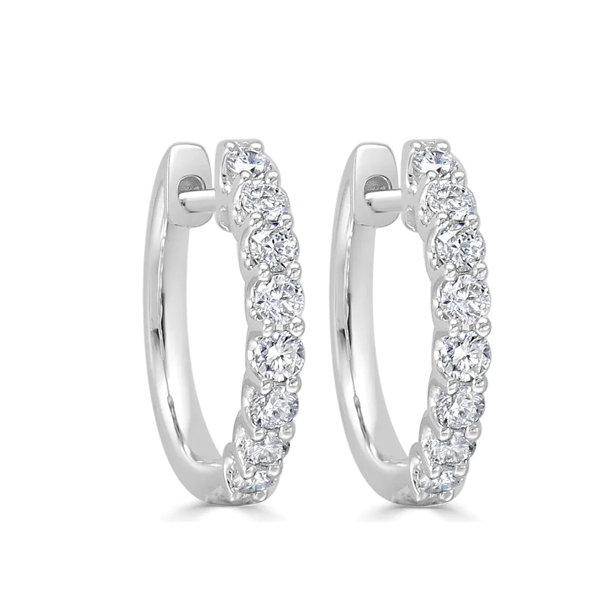 Diamond U Prong Huggies