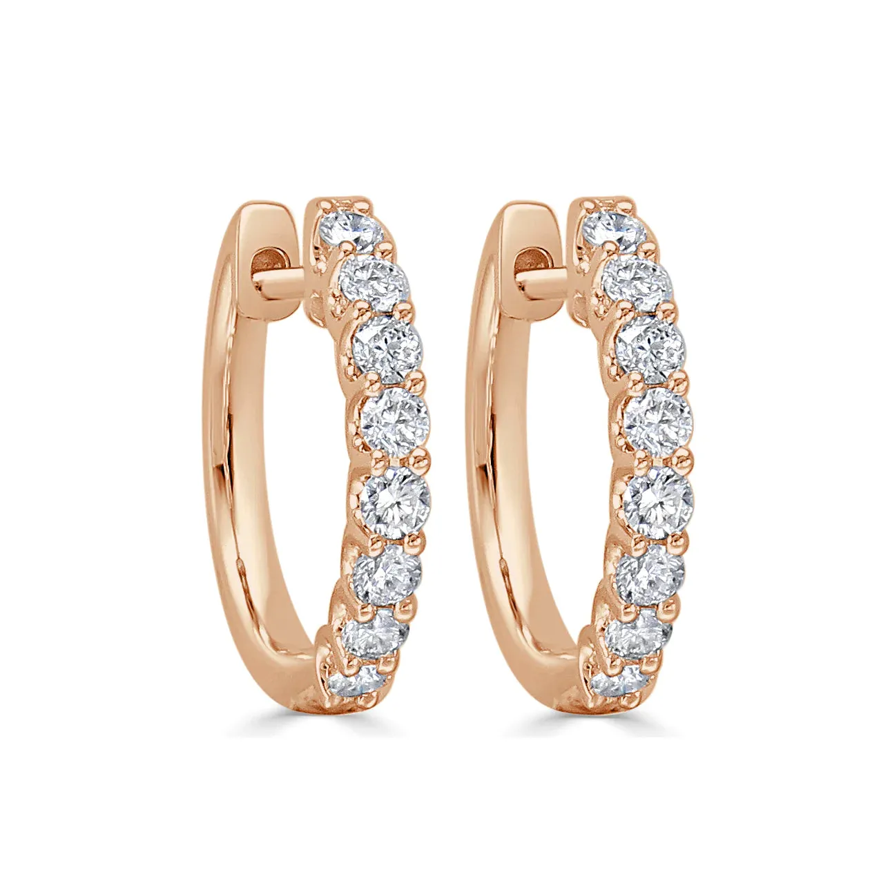 Diamond U Prong Huggies