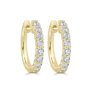 Diamond U Prong Huggies