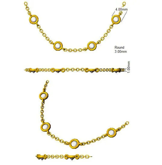 Diamond Yard Necklace 30 Inch 2.40ct F-VS Quality in 18k Rose Gold