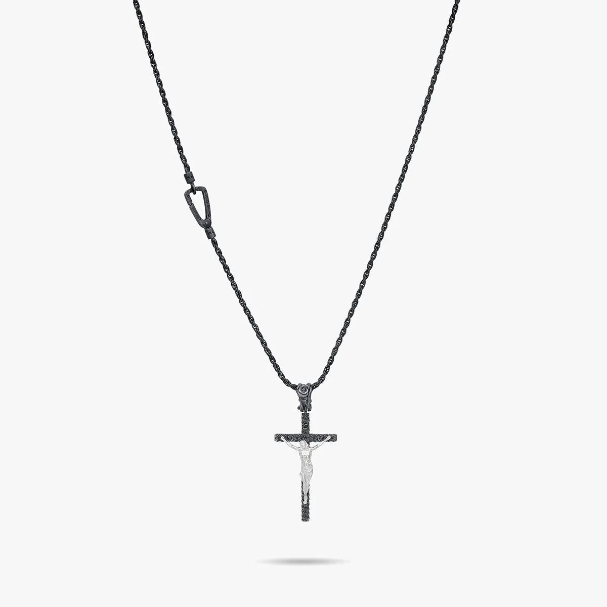 DIAMONDS'N'ROSES Silver Crucifix Pendant