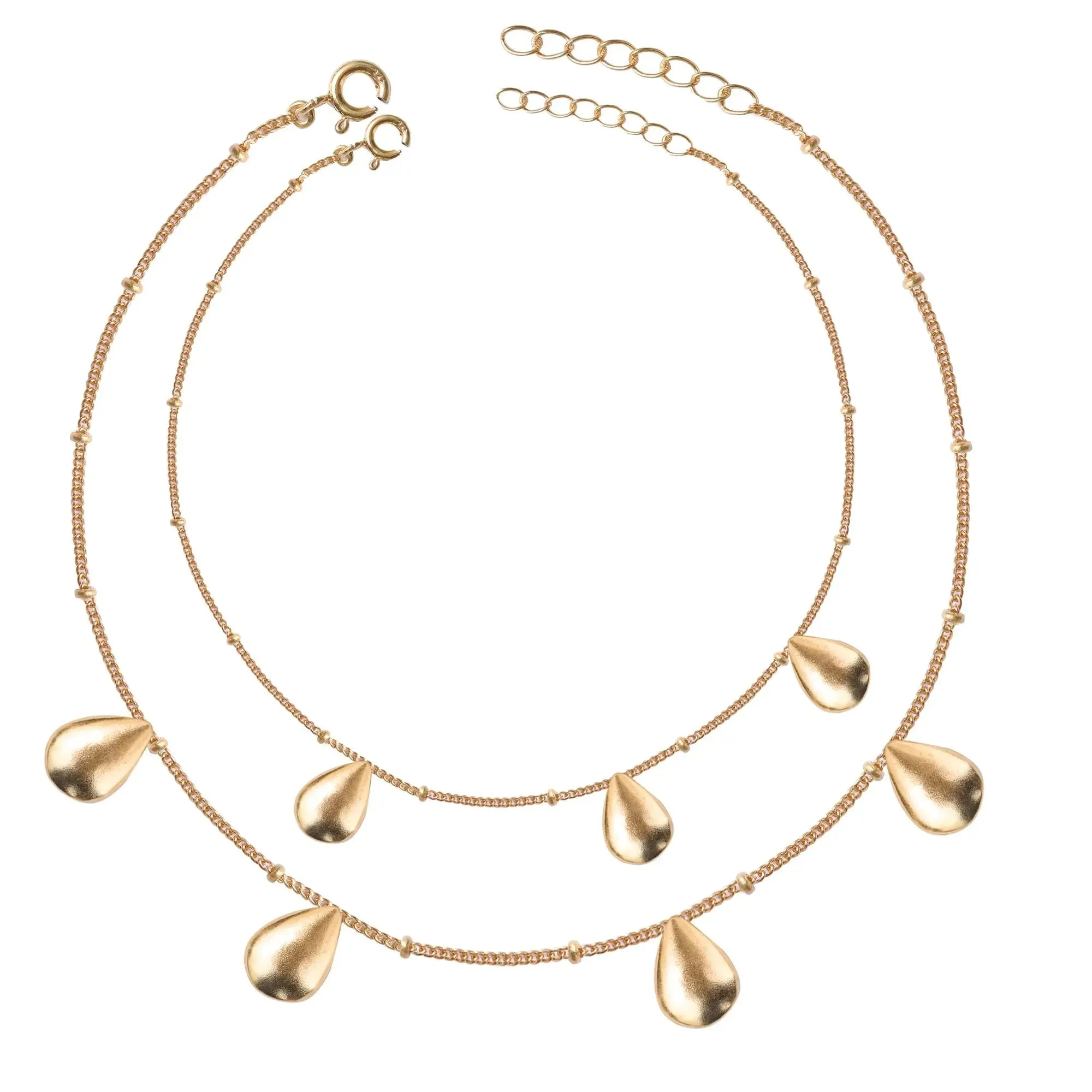 Drop Motif Anklet In Silver 92.5