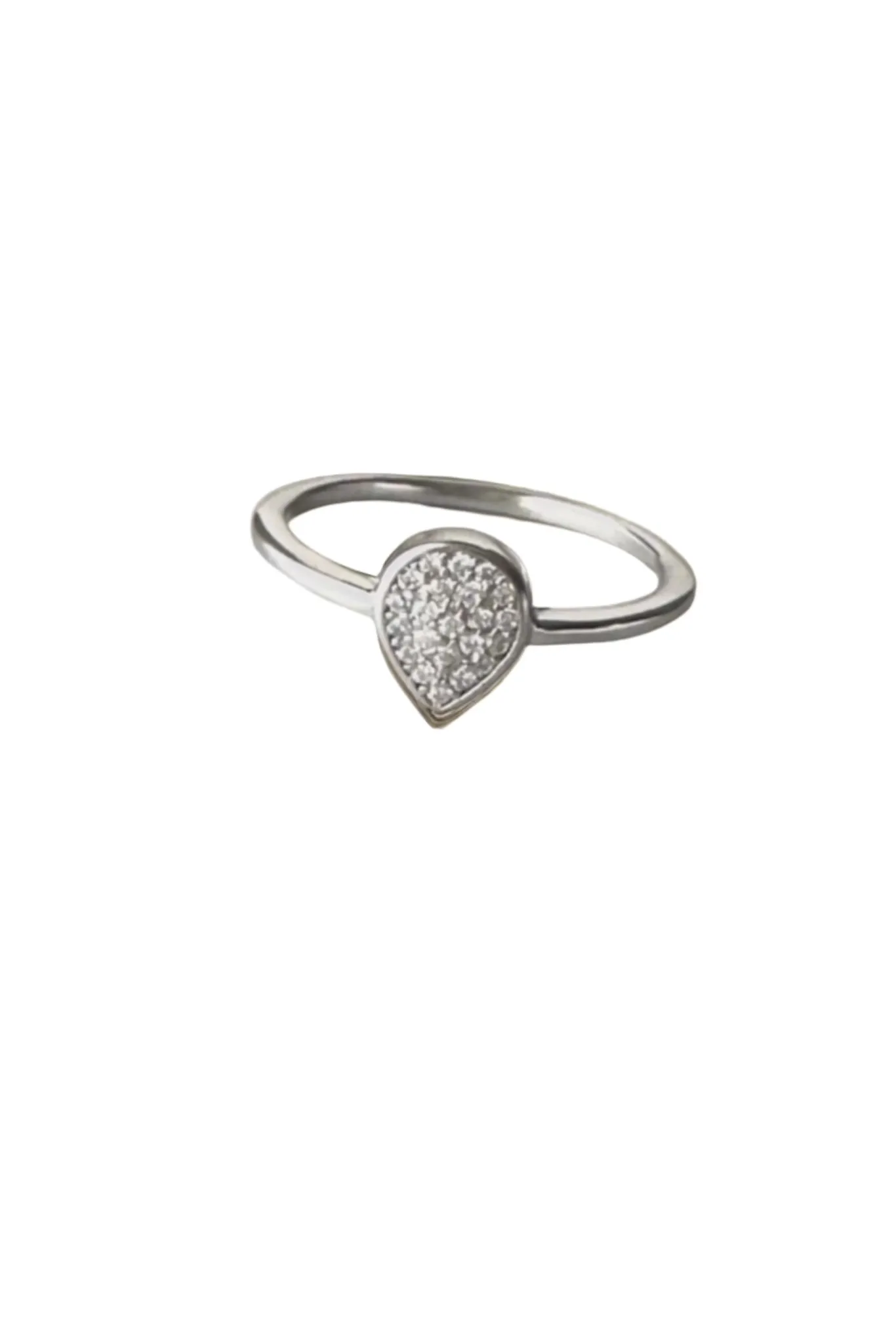 Droplet Silver Zirconia Ring