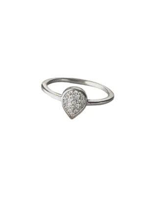 Droplet Silver Zirconia Ring