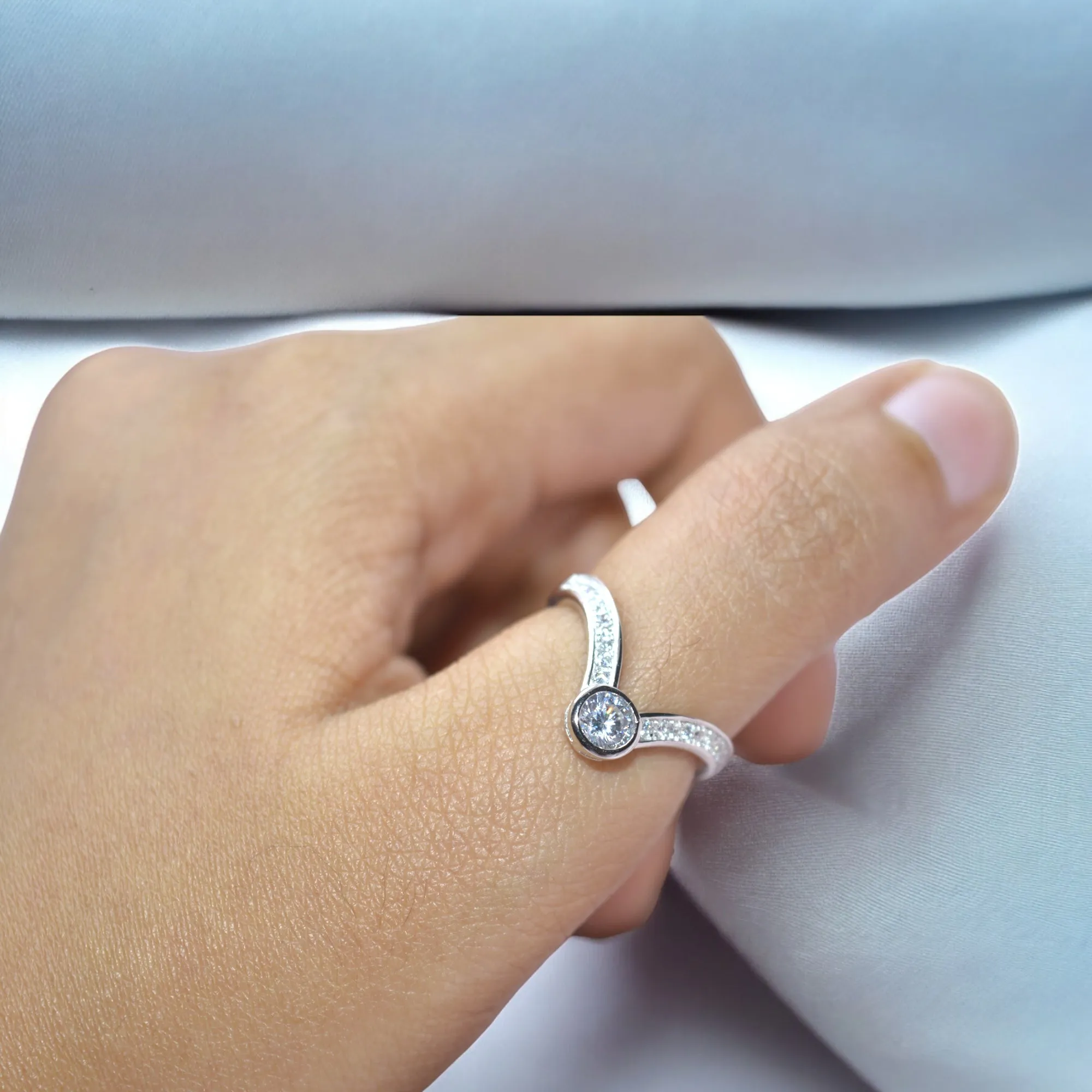 Duet of Dazzle Silver Ring