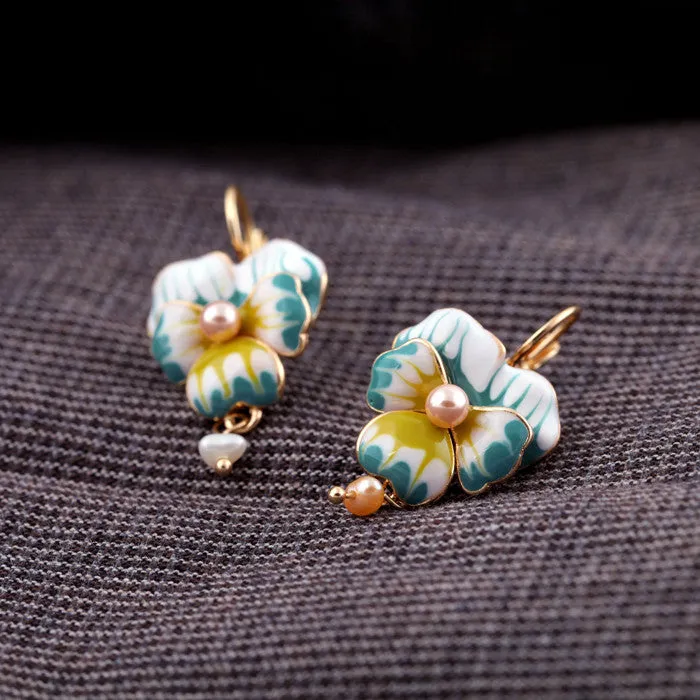 Fashion accessories oil phalaenopsis flower women's sweet earrings