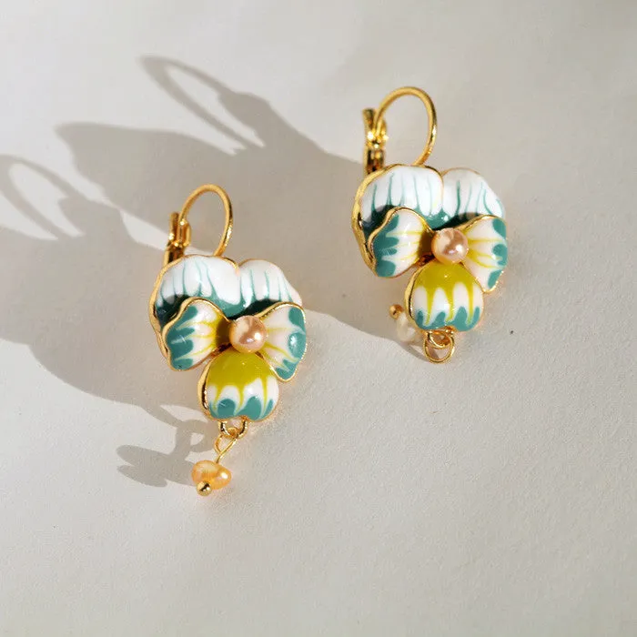 Fashion accessories oil phalaenopsis flower women's sweet earrings