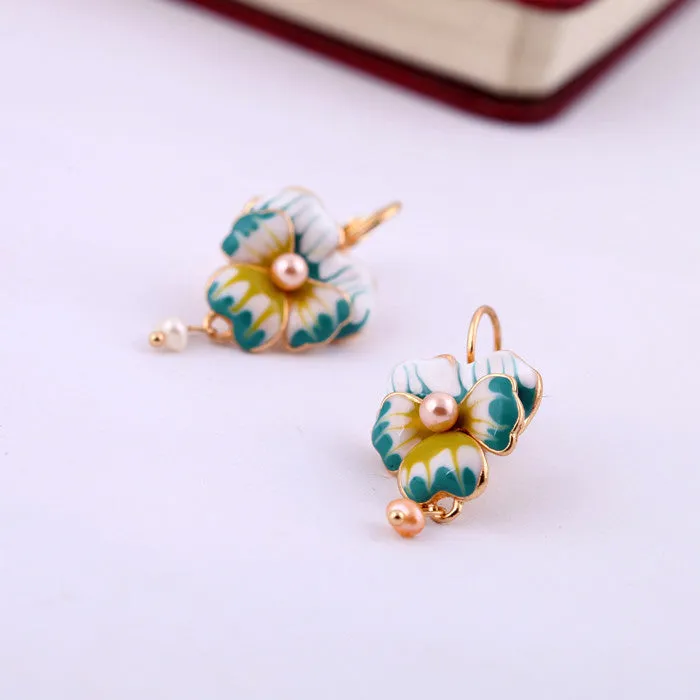 Fashion accessories oil phalaenopsis flower women's sweet earrings