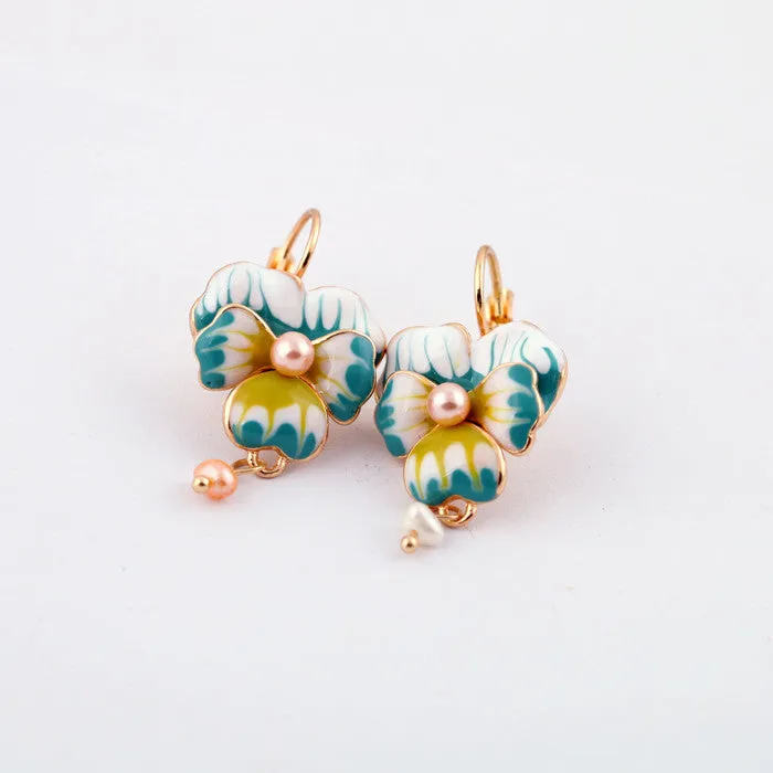 Fashion accessories oil phalaenopsis flower women's sweet earrings