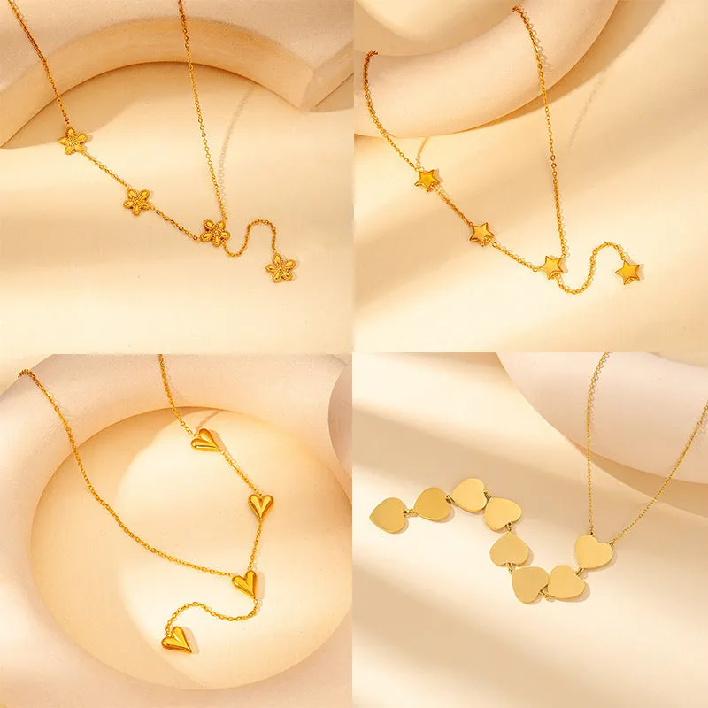 Fashion Color Candy Love Heart Color Gem Necklace Accessories