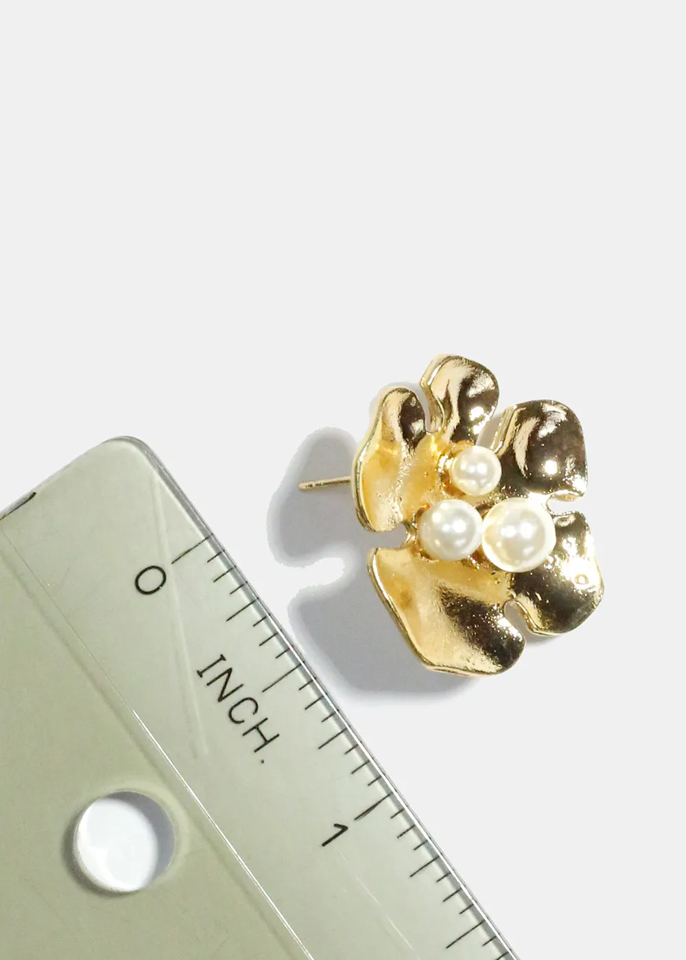 Flower with Pearl Earrings