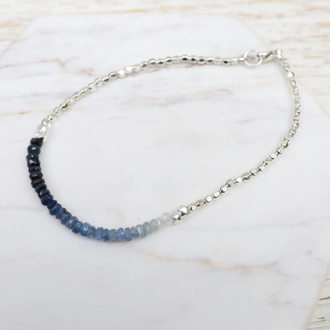 Gemstone Rondelle Bracelet in Sapphire Fade