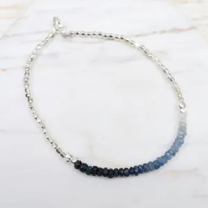 Gemstone Rondelle Bracelet in Sapphire Fade