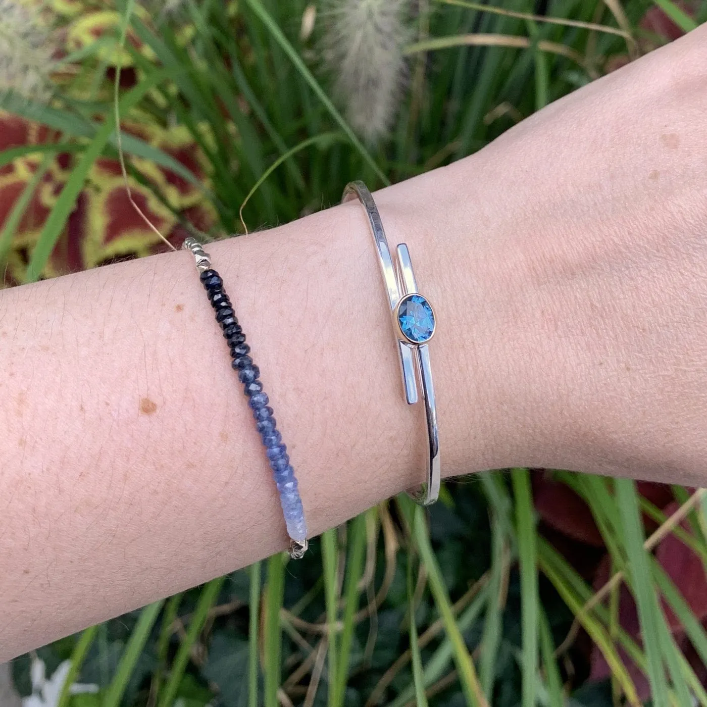 Gemstone Rondelle Bracelet in Sapphire Fade