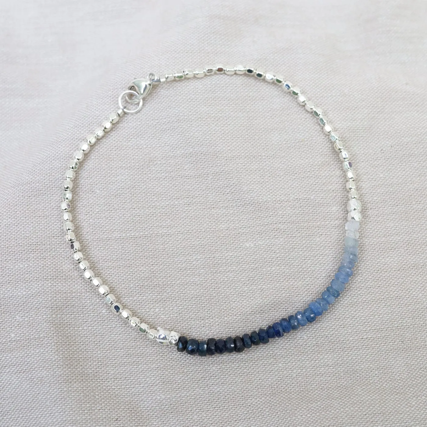Gemstone Rondelle Bracelet in Sapphire Fade