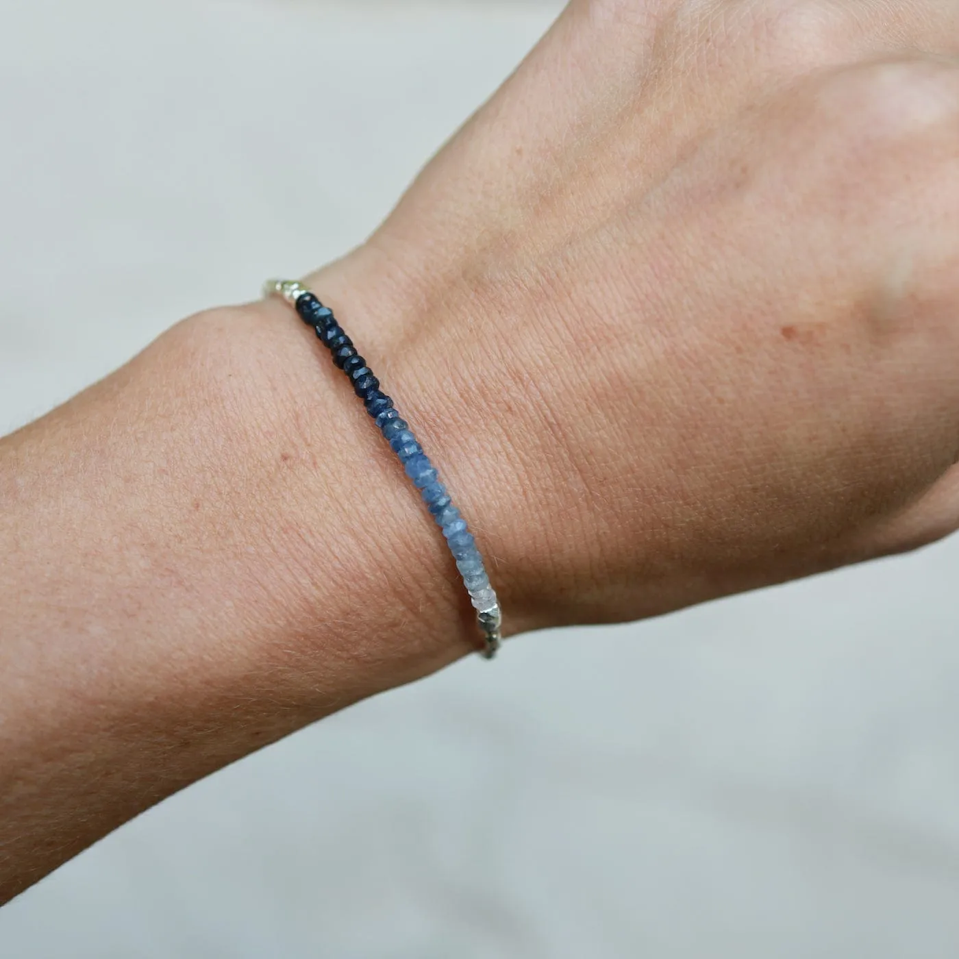 Gemstone Rondelle Bracelet in Sapphire Fade