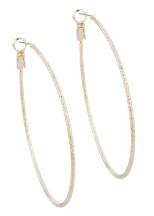 Gold Diamond Dust Tear Drop Hoops