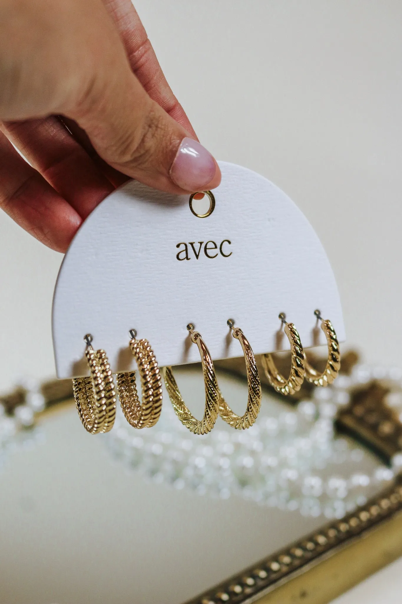 Gold Hoop Set of 3 Earrings