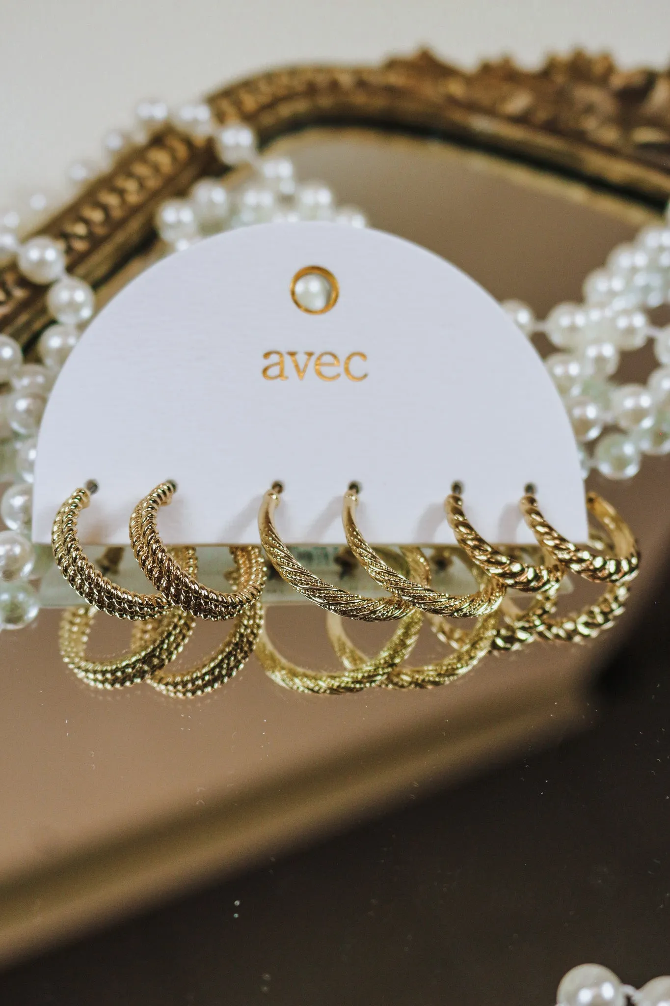 Gold Hoop Set of 3 Earrings