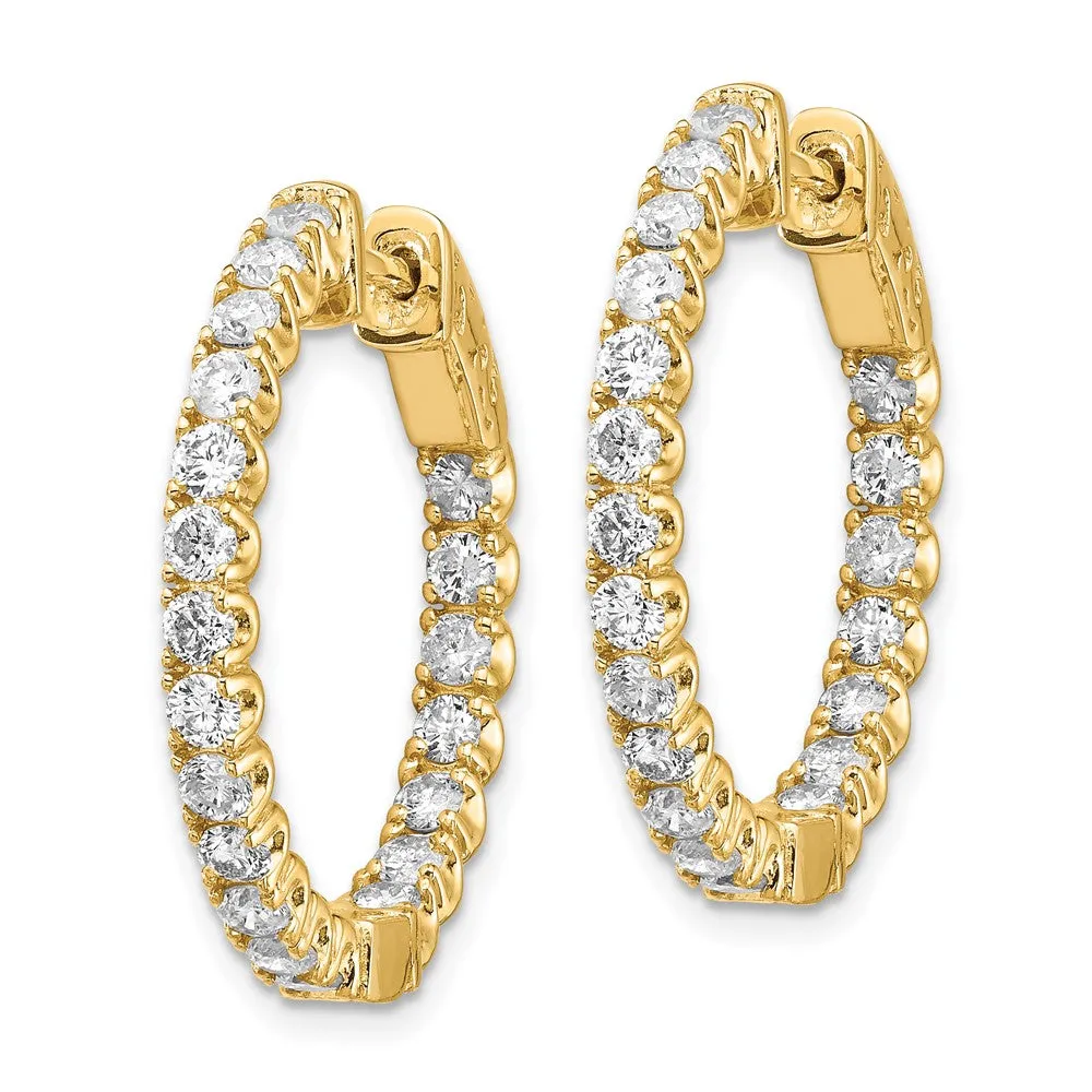 Gold Lab Grown Dia. VS/SI FGH Round Hoop with Safety Clasp Earrings - Model XE2012LG