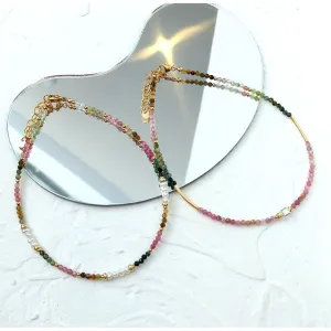 Handmade Tourmaline & Freshwater Pearl 14k Gold Filled Anklet