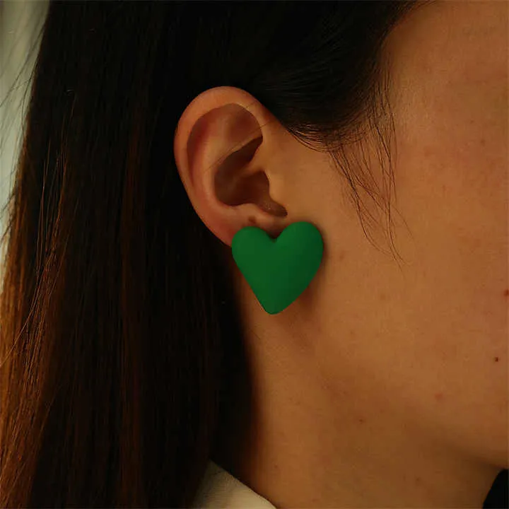 Heart Trendy Green Color Earring