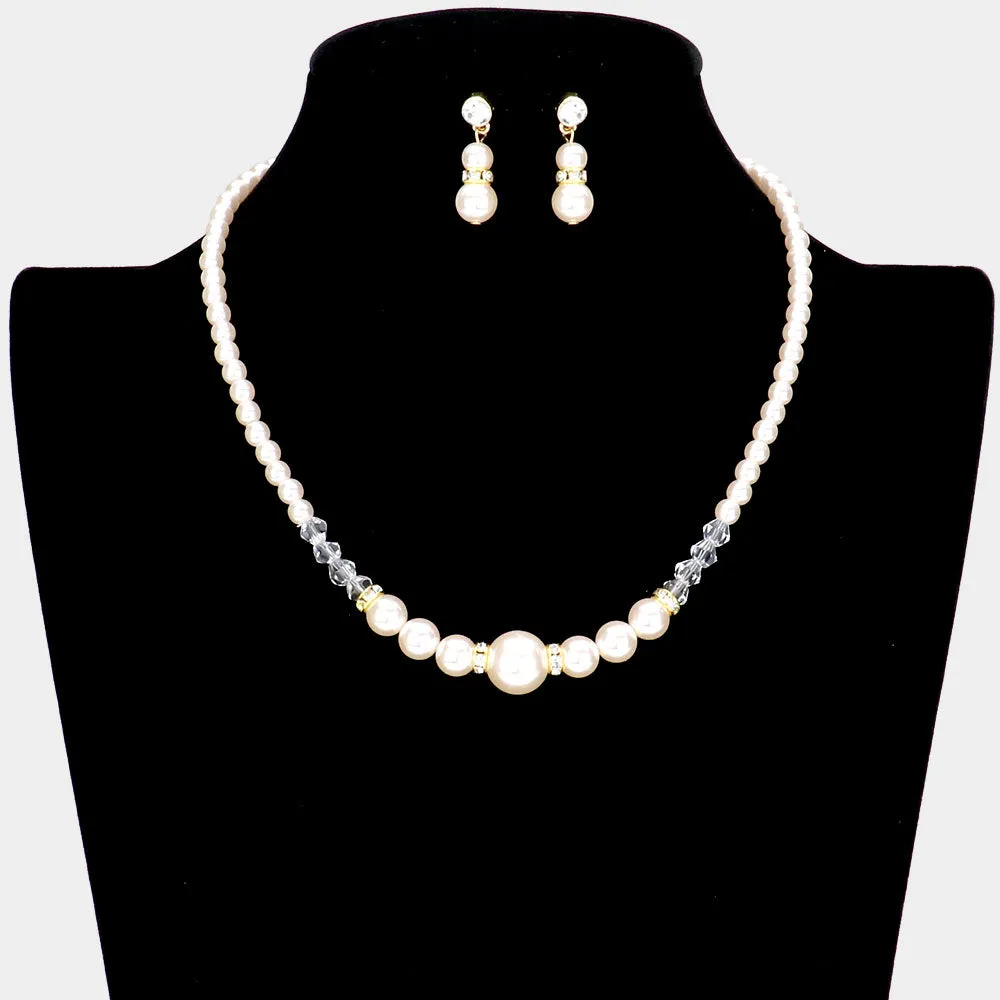 iLLASPARKZ Bicone Bead Pointed Pearl Necklace