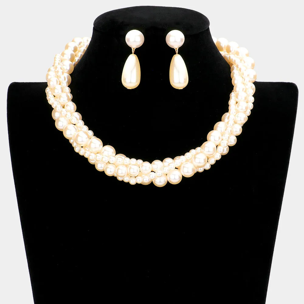 iLLASPARKZ Braided Pearl Necklace