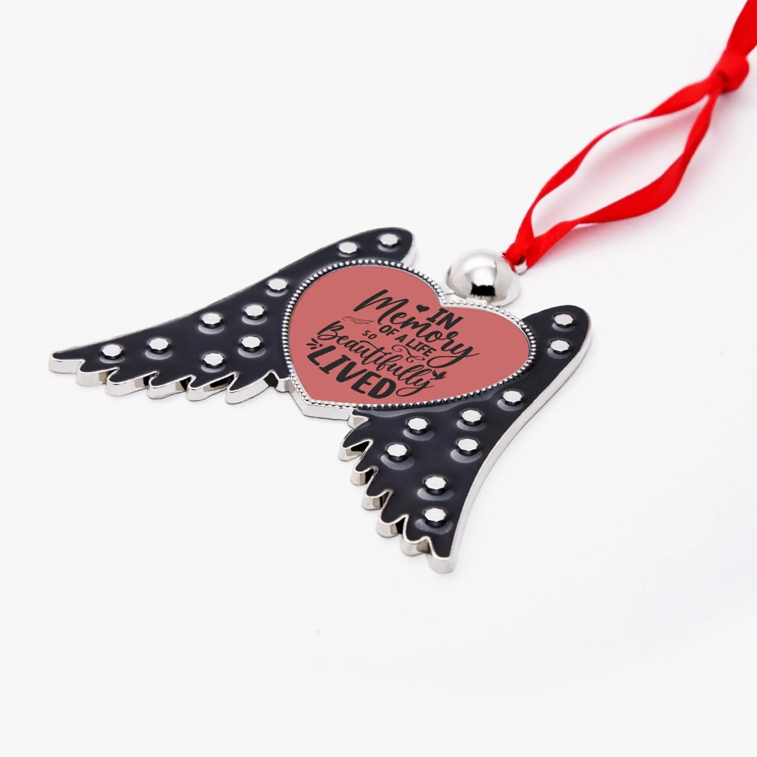 In Memory Angel Wings Ornaments - Heart Shape