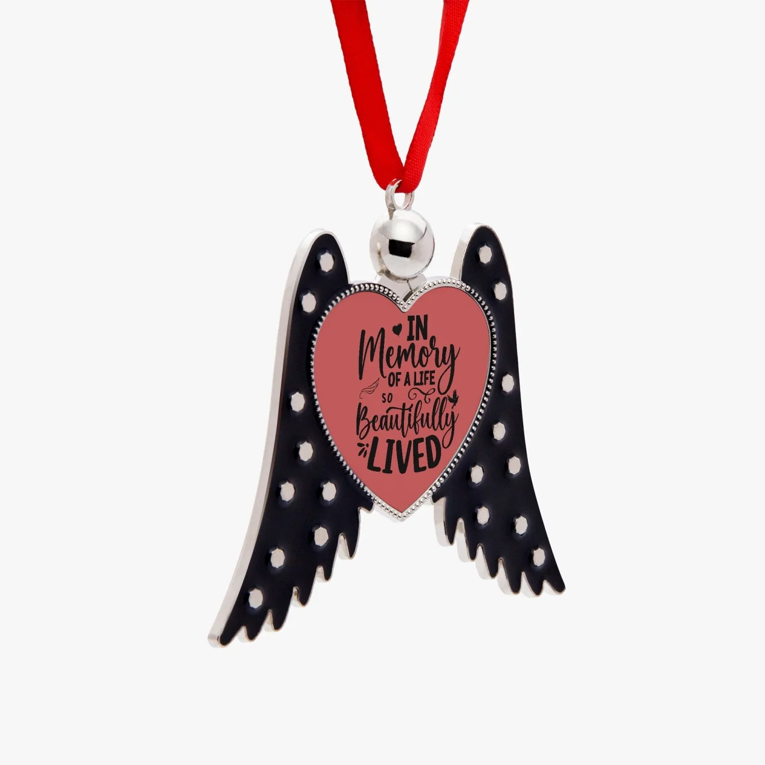 In Memory Angel Wings Ornaments - Heart Shape