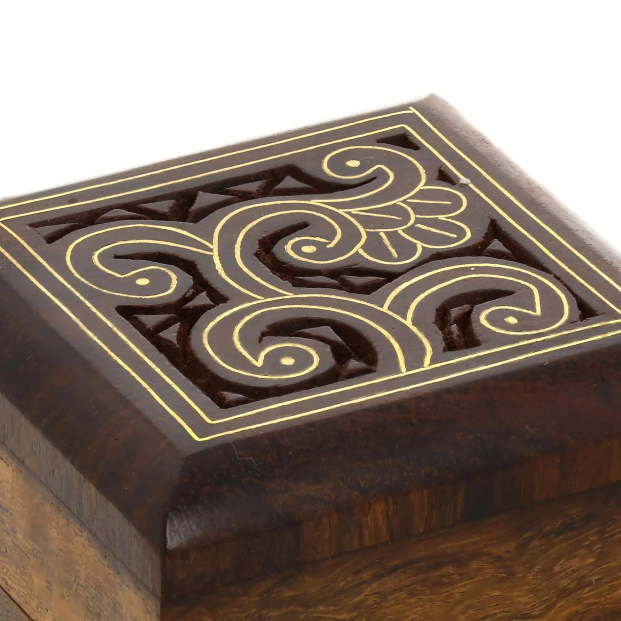 Indian Wooden Box for Jewelry - Wood Trinket Box - Perfect for Rings, Earrings, Toe Rings & Cuff Links