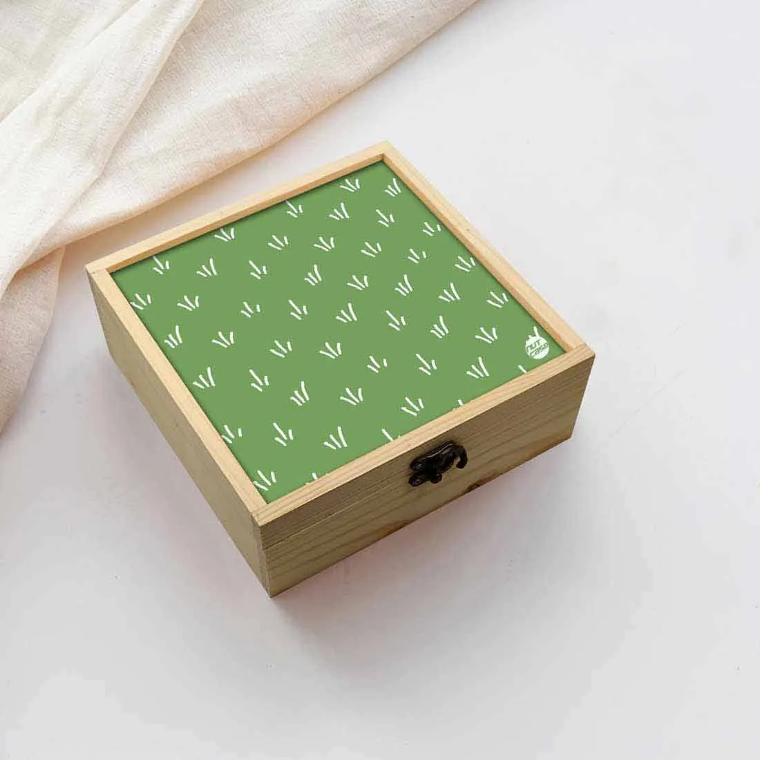 Jewellery Box Wooden Jewelry Organizer -  Green Grass
