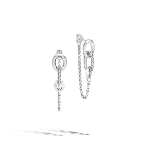 John Hardy Classic Chain Sterling Silver Remix Drop Link Earrings