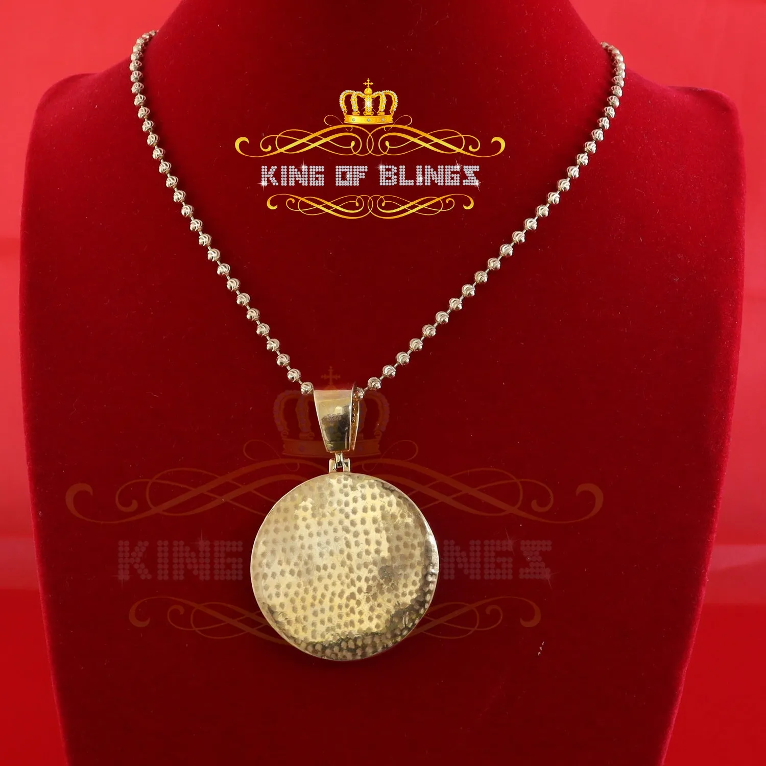 King Of Bling's King OF Bling's 5.00ct Moissanite 925 Enamel Silver Yellow HORSE SHOE Pendant