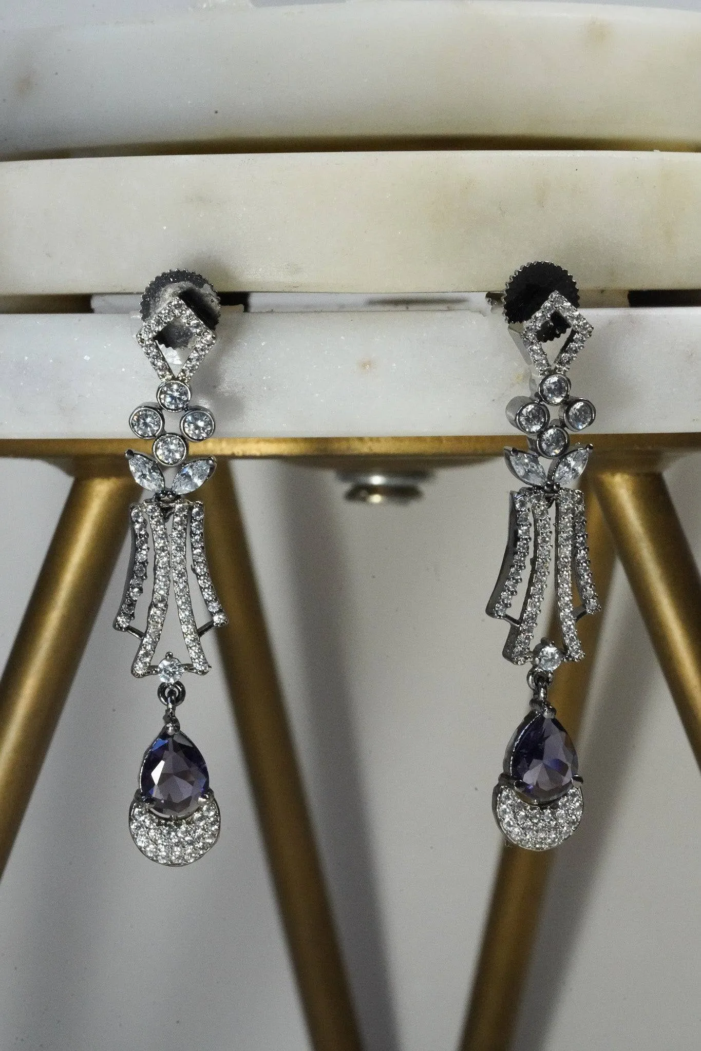 Krippa - Black Plated AD Necklace Set