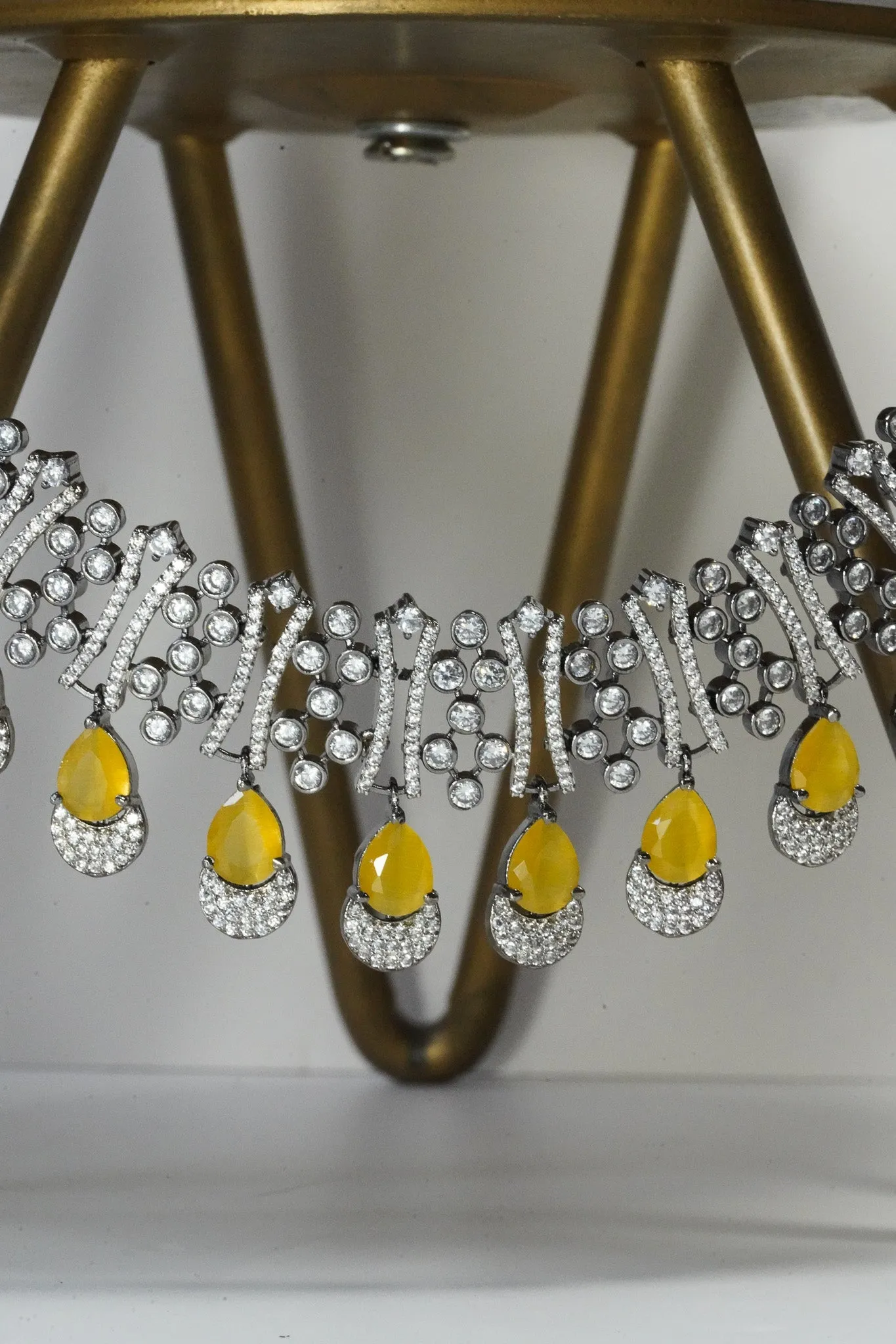 Krippa - Black Plated AD Necklace Set