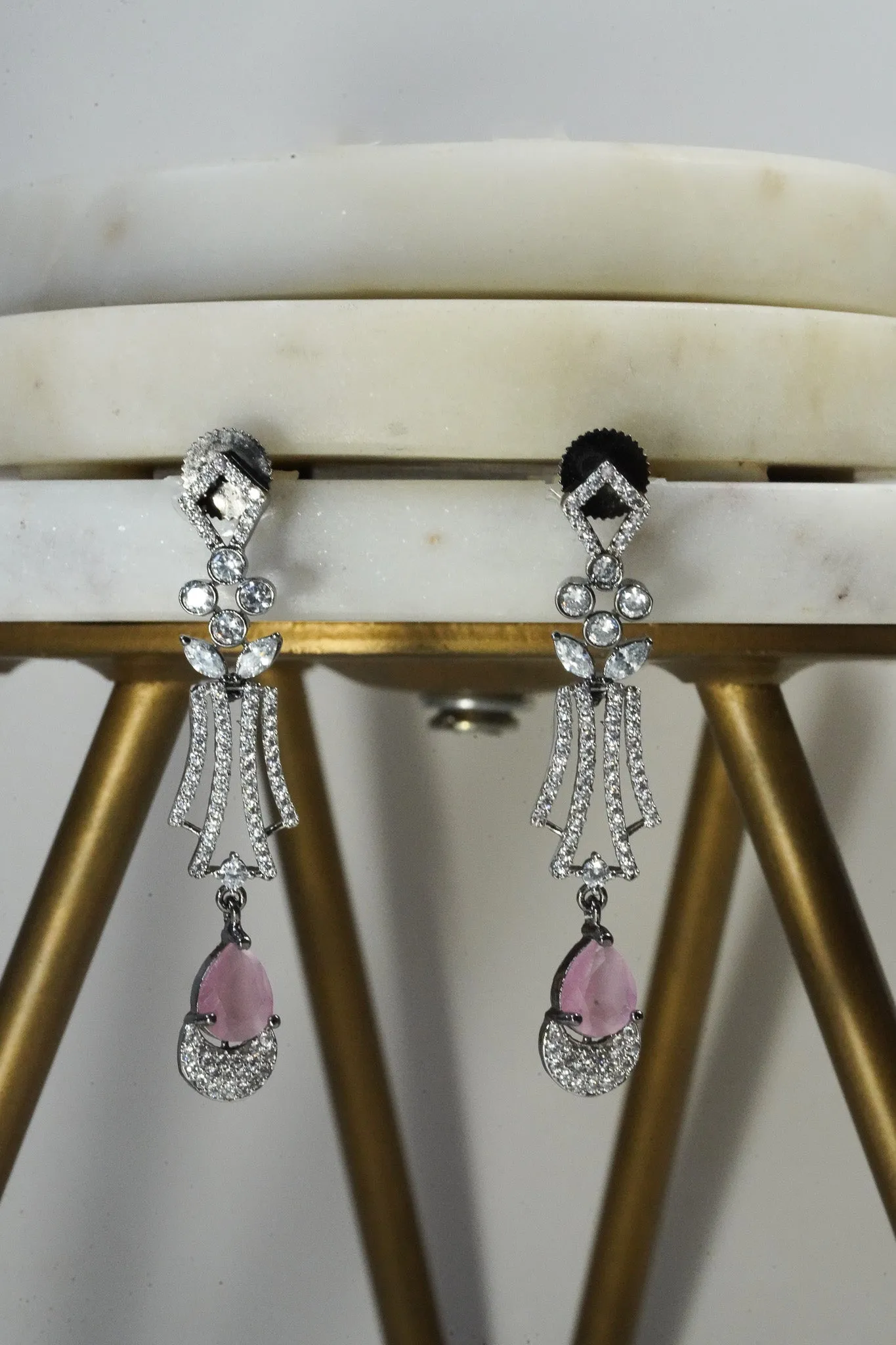 Krippa - Black Plated AD Necklace Set