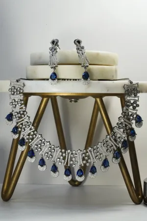 Krippa - Black Plated AD Necklace Set