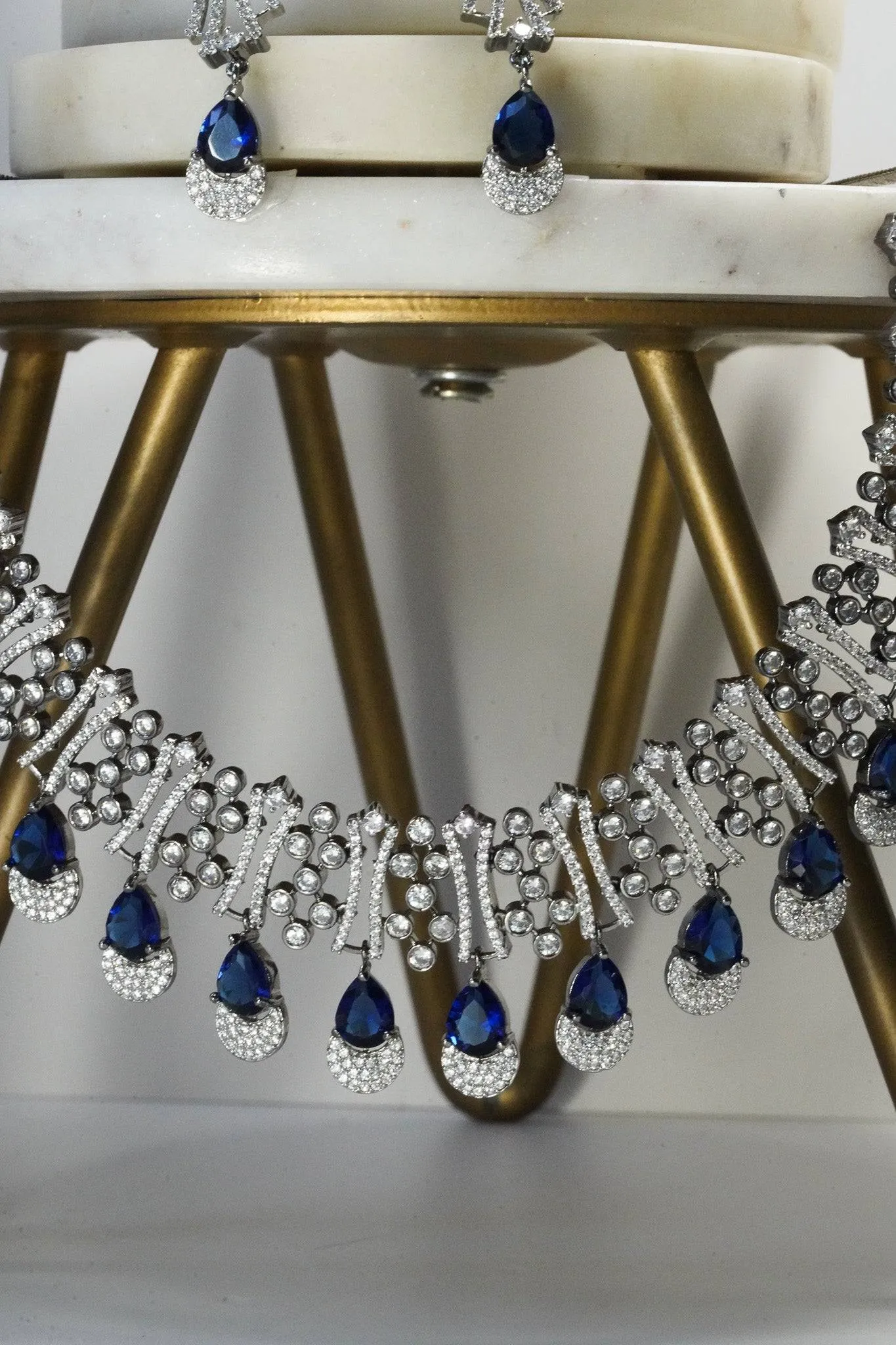 Krippa - Black Plated AD Necklace Set