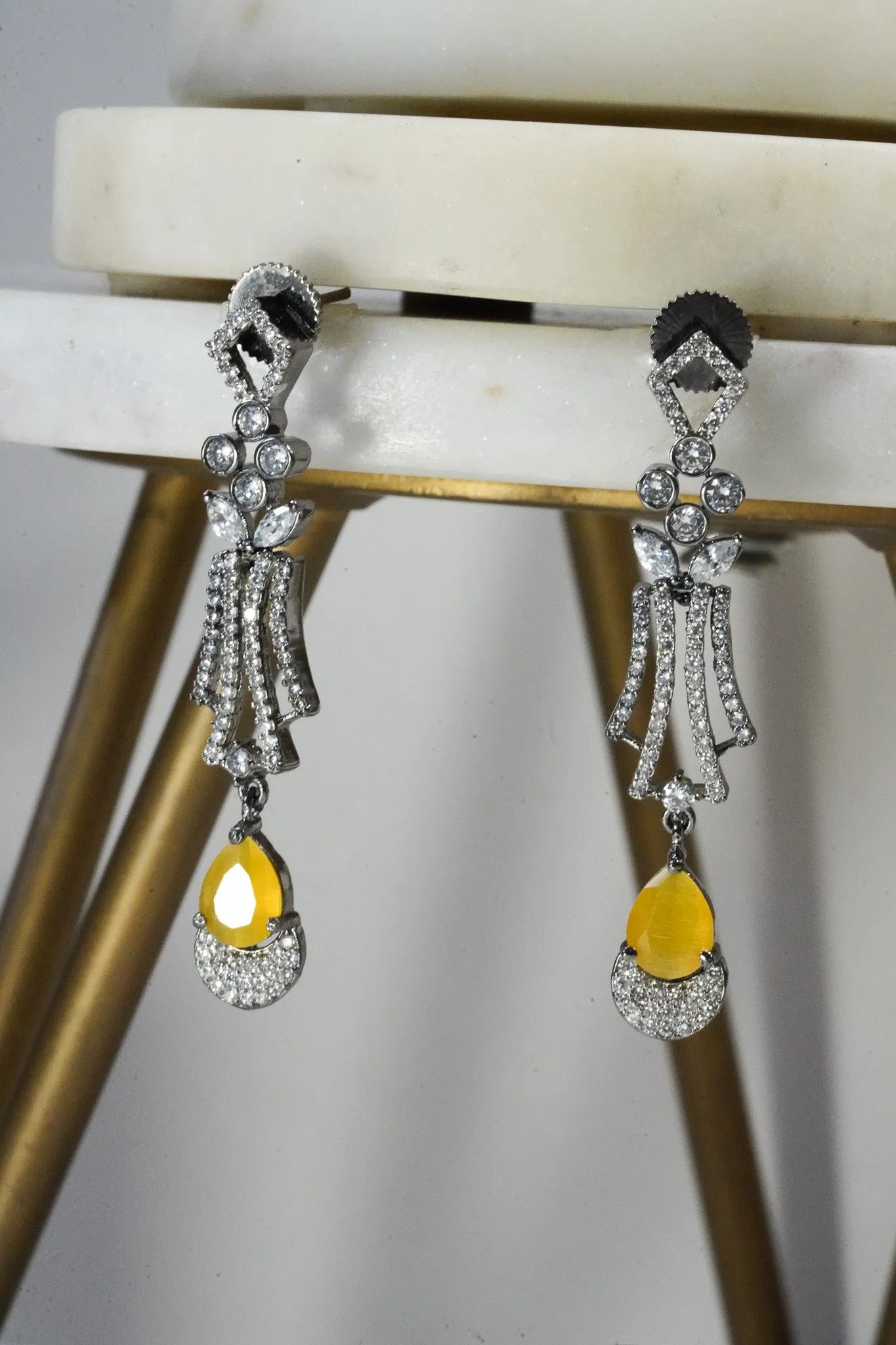 Krippa - Black Plated AD Necklace Set