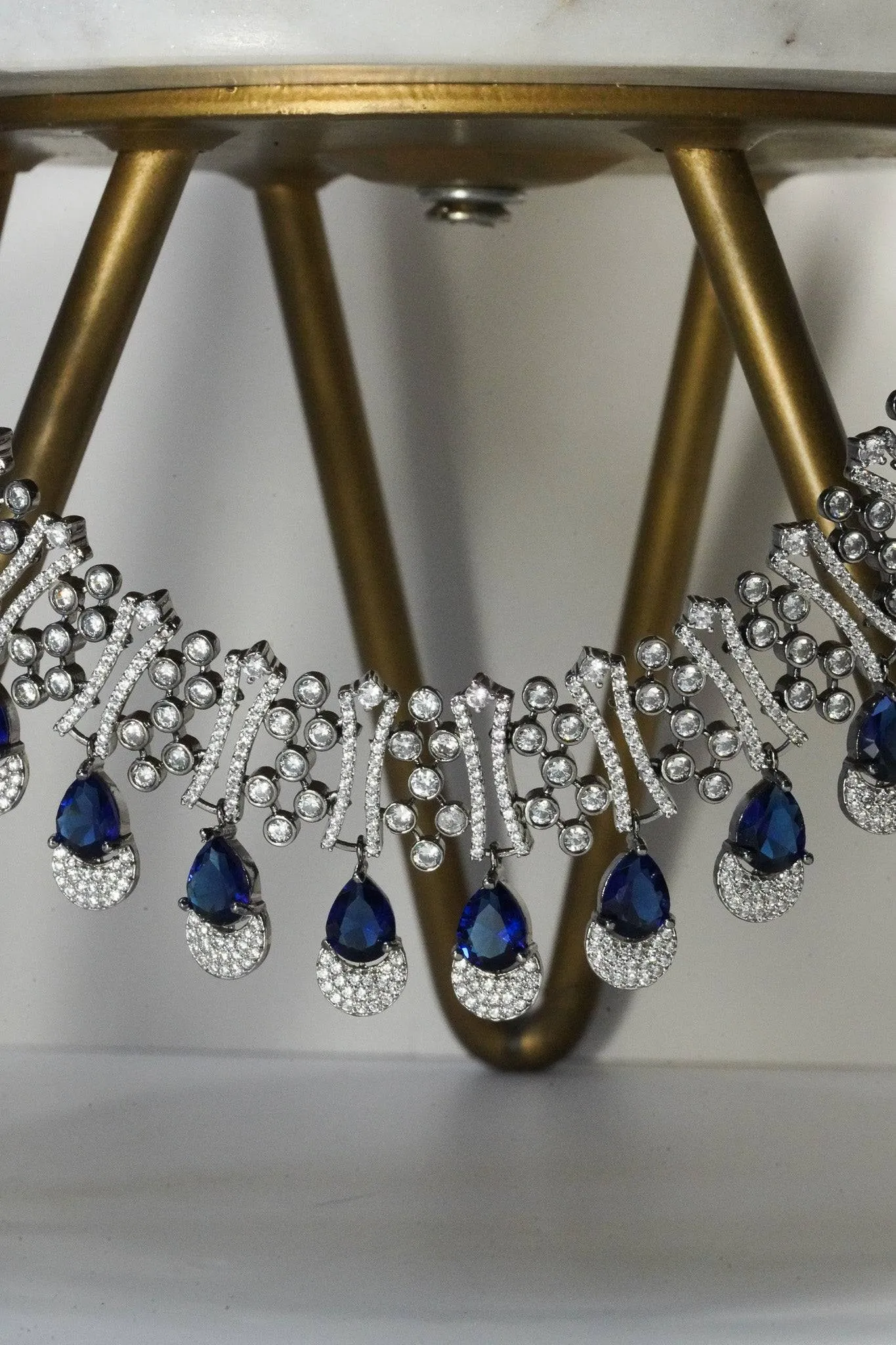 Krippa - Black Plated AD Necklace Set