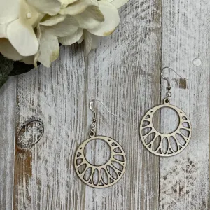 Lightweight|Round|Wood| Dangle |Earrings|Gifts for her