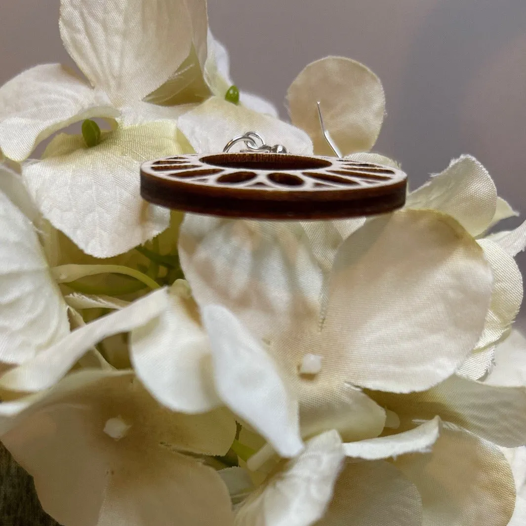Lightweight|Round|Wood| Dangle |Earrings|Gifts for her