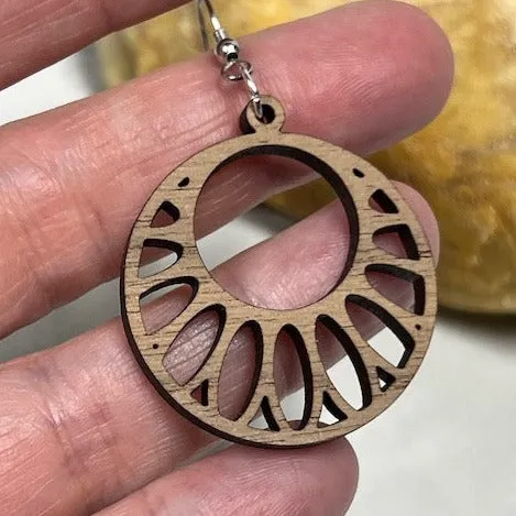 Lightweight|Round|Wood| Dangle |Earrings|Gifts for her