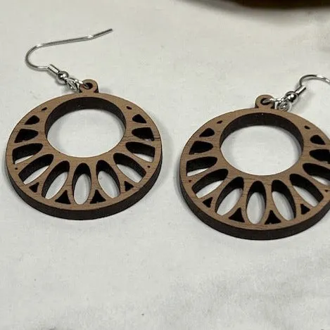 Lightweight|Round|Wood| Dangle |Earrings|Gifts for her